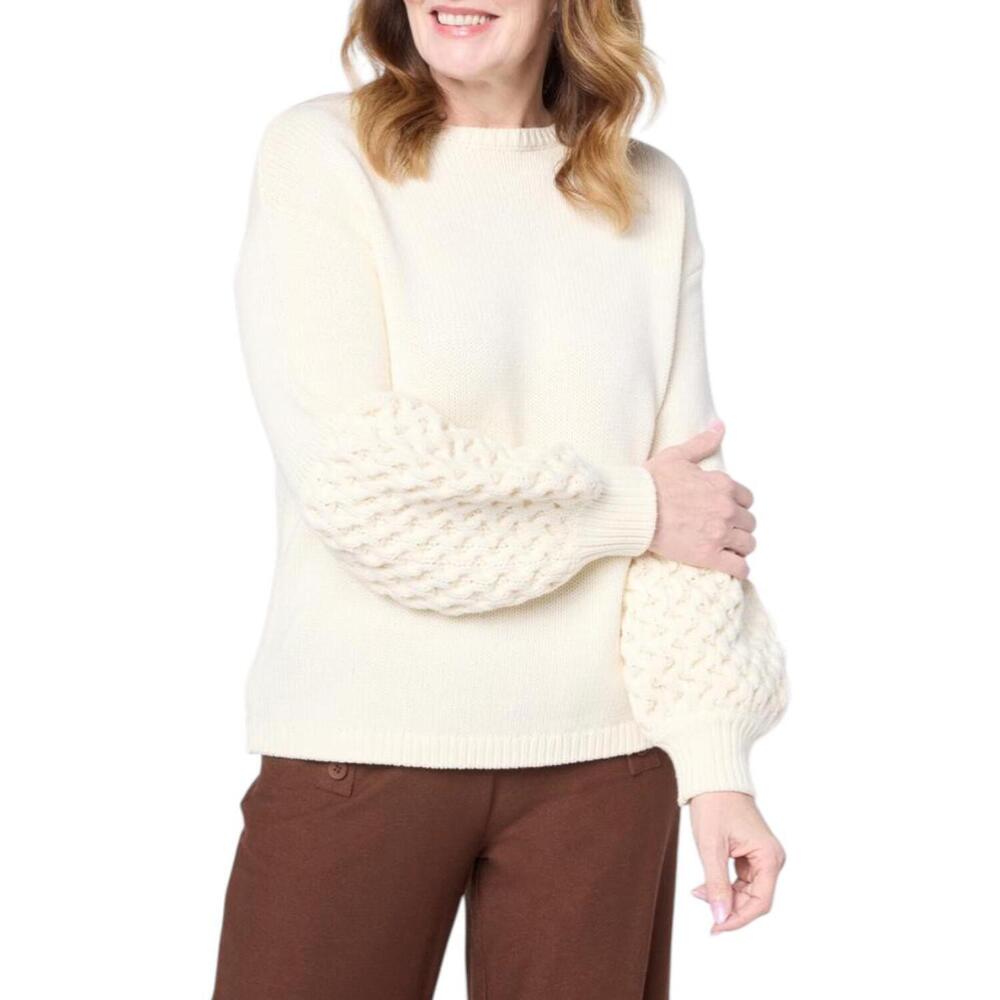 WynneLayers Women's Crew Neck Sweater Creme Fraiche - Regular